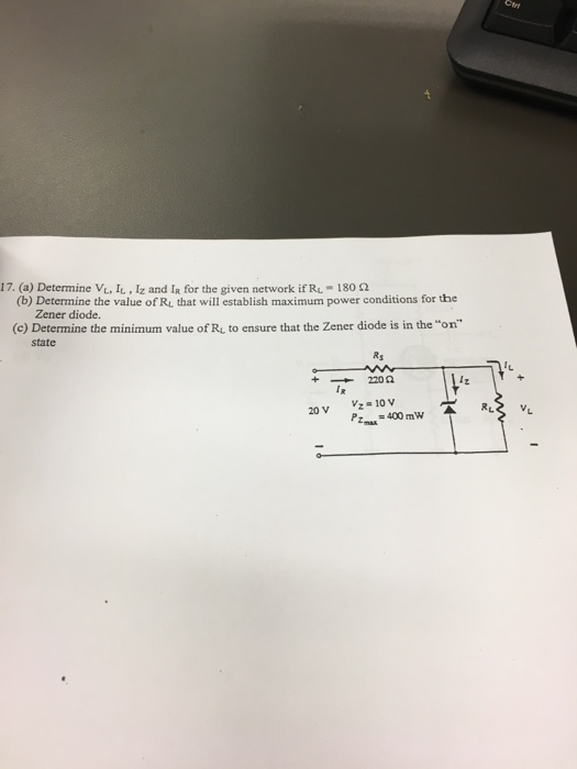 Solved 17 A Determine VL IL Iz And IR For The Given Chegg