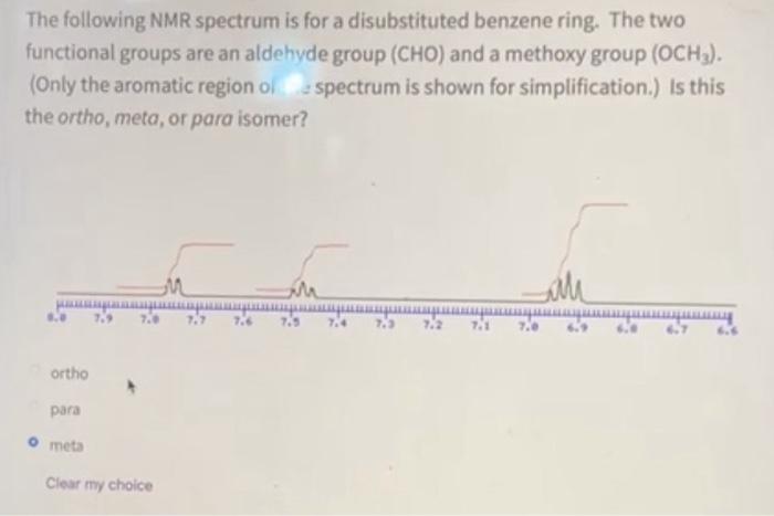 Solved The Following Nmr Spectrum Is For A Disubstituted Chegg