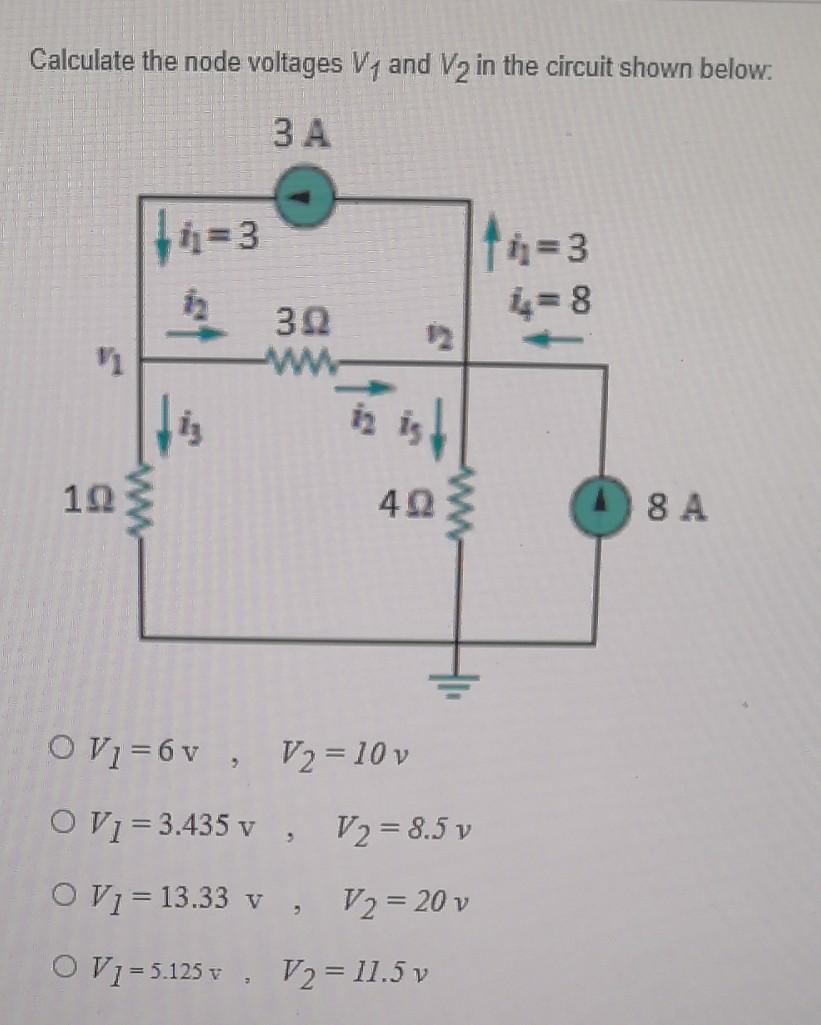 Solved Calculate The Node Voltages V1 And V2 In The Circuit Chegg