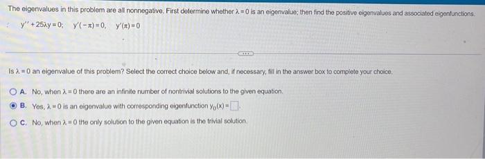 Solved The Eigenvalues In This Problem Are All Nonnegative Chegg