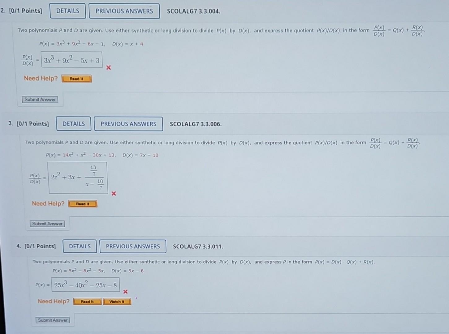 Solved Two Polynomials P And D Are Given Use Either Chegg