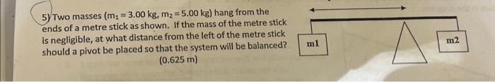 Solved Two Masses M Kg M Kg Hang From Chegg