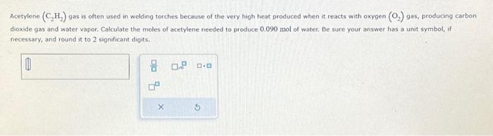 Solved Acetylene C2H2 Gas Is Often Used In Welding Torches Chegg