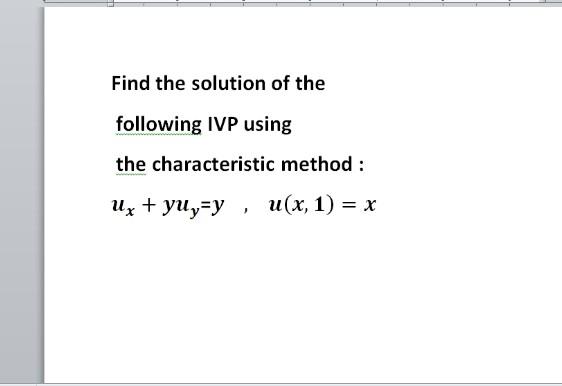 Solved Find The Solution Of The Following Ivp Using The Chegg