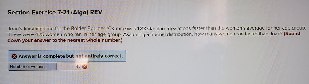 Solved Section Exercise 7 21 Algo REV Joan S Finishing Chegg