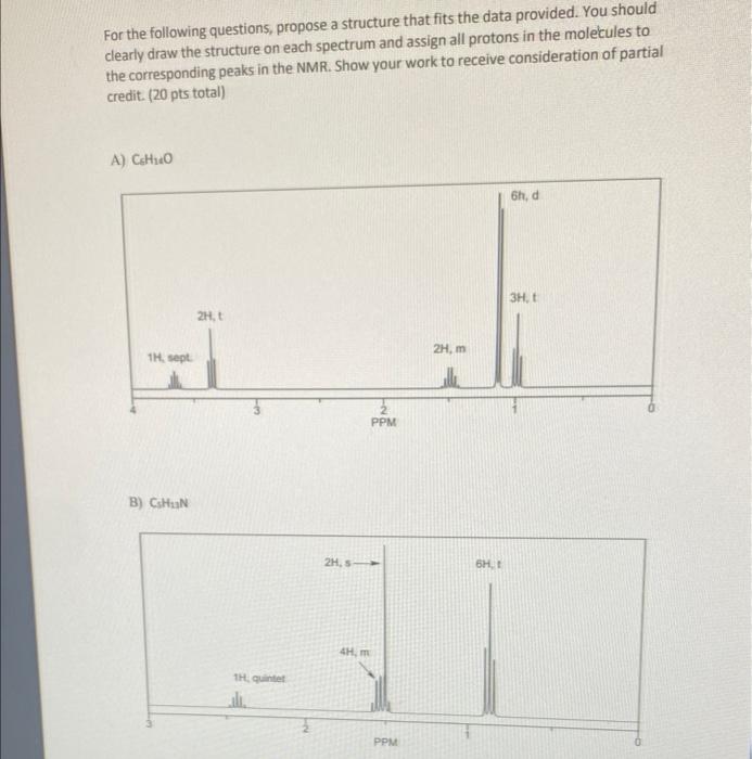 Solved For The Following Questions Propose A Structure That Chegg