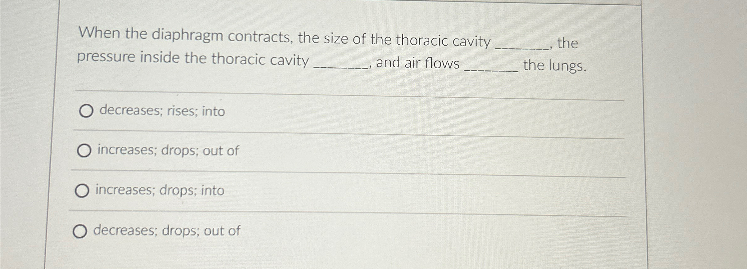 Solved When The Diaphragm Contracts The Size Of The Chegg