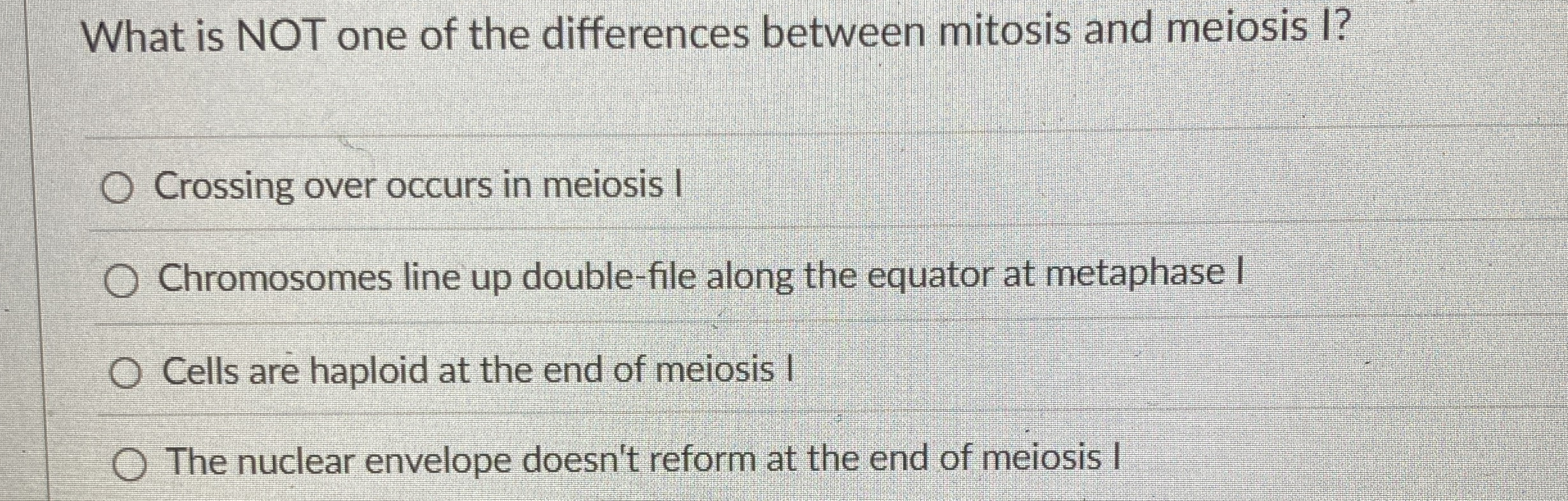 Solved What Is Not One Of The Differences Between Mitosis Chegg