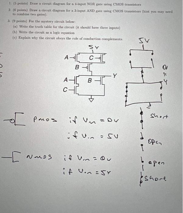 Solved Points Draw A Circuit Diagram For A Input Chegg