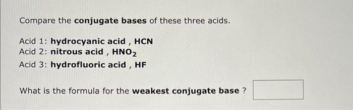 Solved Classify Each Of The Following As A Strong Acid Or A Chegg