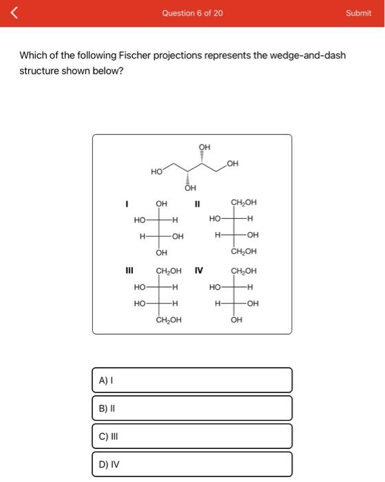 Solved Which Of The Following Fischer Projections Represents Chegg