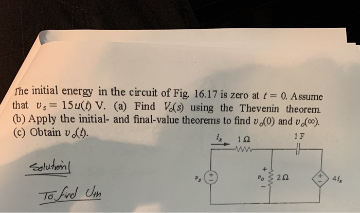 Solved The Initial Energy In The Circuit Of Fig Is Chegg