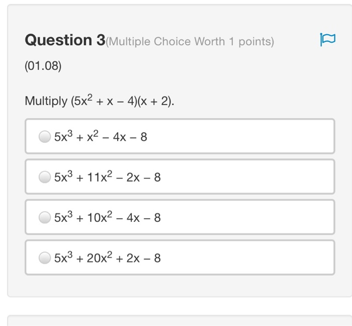 Solved Question Multiple Choice Worth Points Chegg