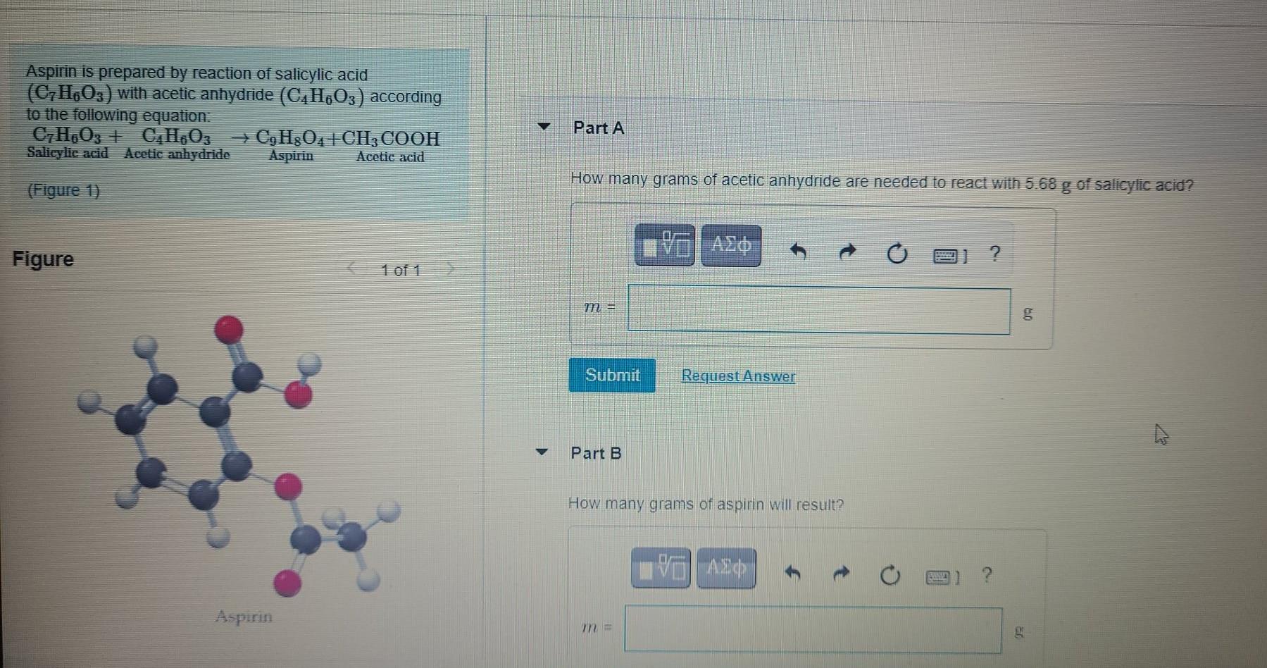 Solved Aspirin Is Prepared By Reaction Of Salicylic Acid Chegg