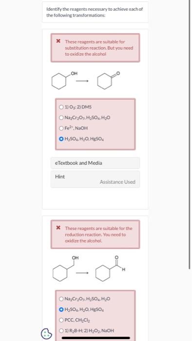 Solved Identify The Reagents Necessary To Achieve Each Of Chegg