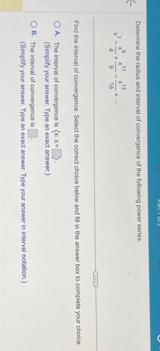 Solved Determine The Radius And Interval Of Convergence Of Chegg