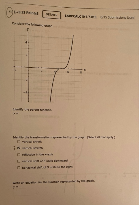 Solved 17 13 33 Points DETAILS LARPCALC101 7 015 0 15 Chegg