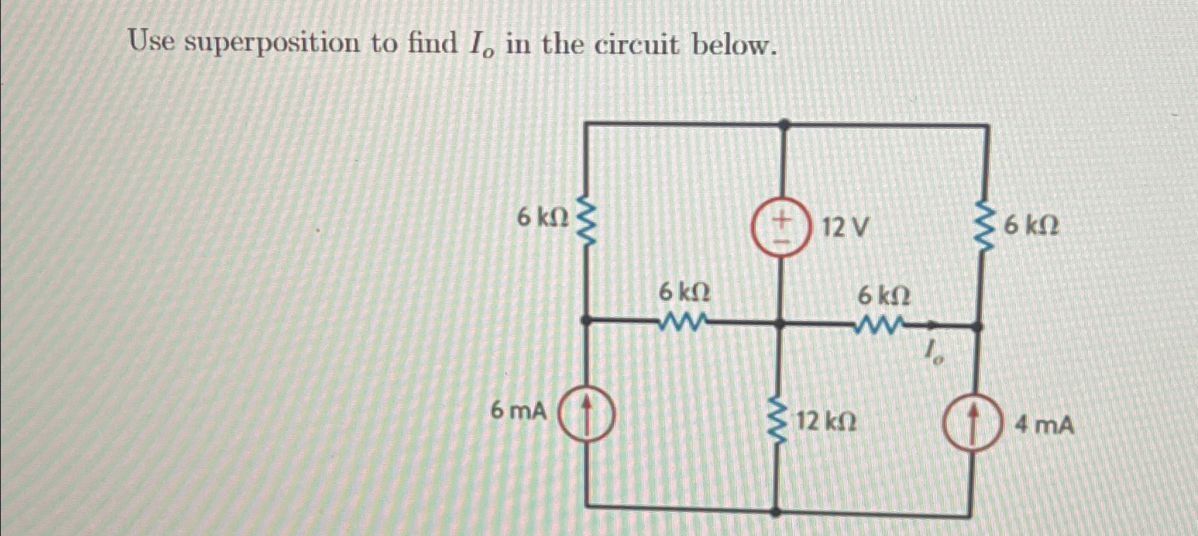 Solved Use Superposition To Find Io In The Circuit Below Chegg