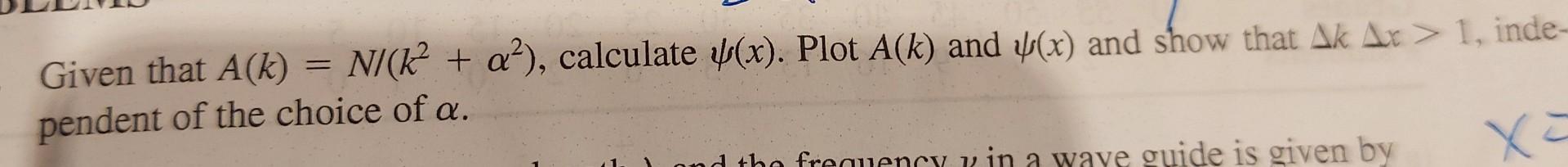 Solved Given That A K N K Calculate X Plot A K Chegg