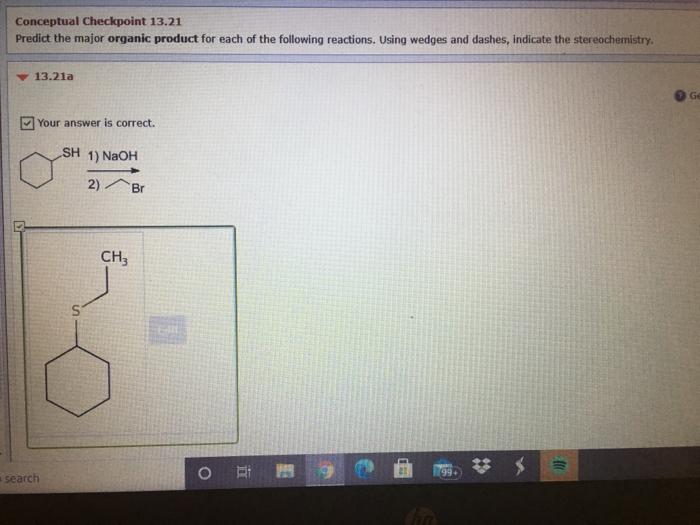 Solved Conceptual Checkpoint Predict The Major Organic Chegg