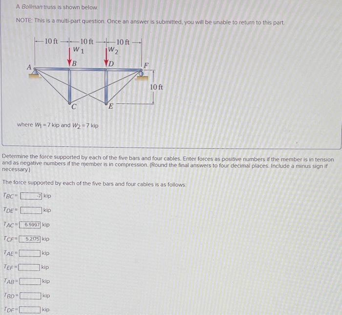 Solved A Bollman Truss Is Shown Below Note This Is A Chegg