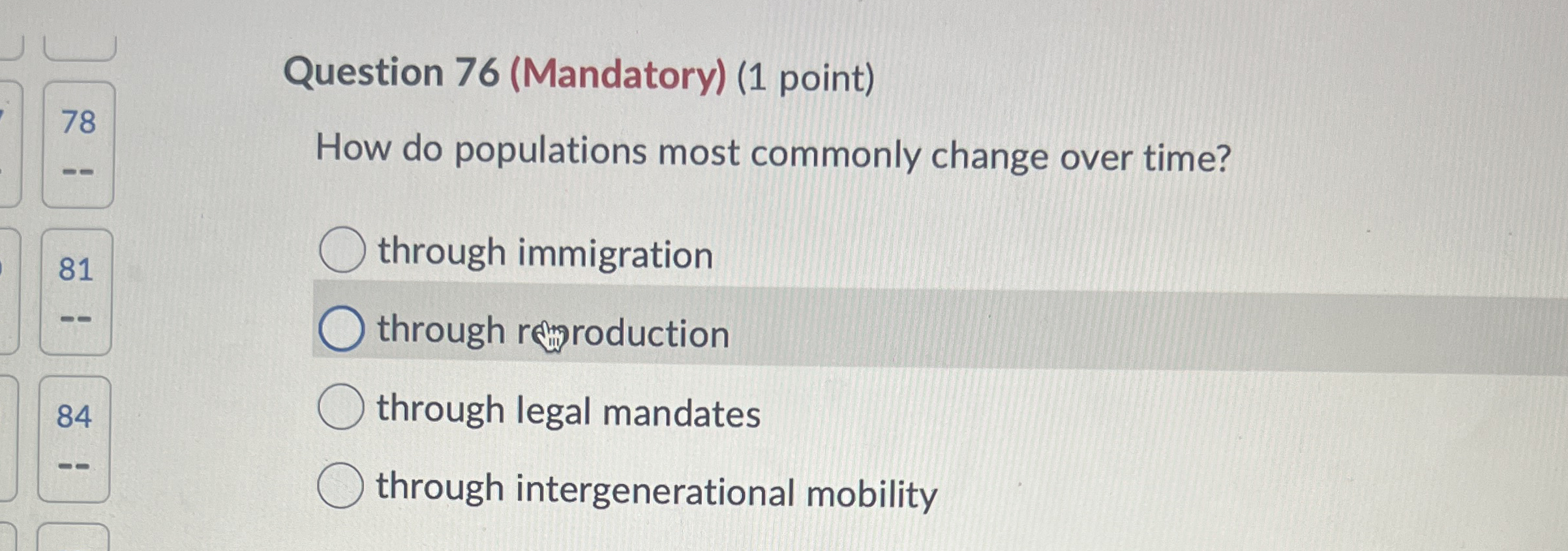 Solved Question Mandatory Point How Do Populations Chegg