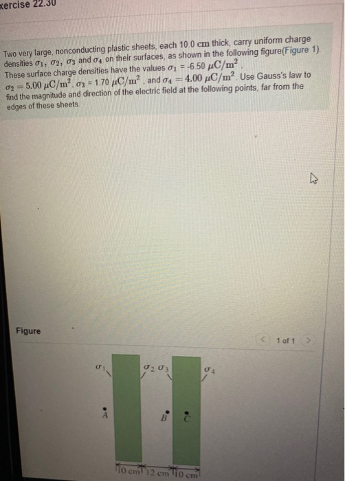 Solved Exercise 22 30 Two Very Large Nonconducting Plastic Chegg