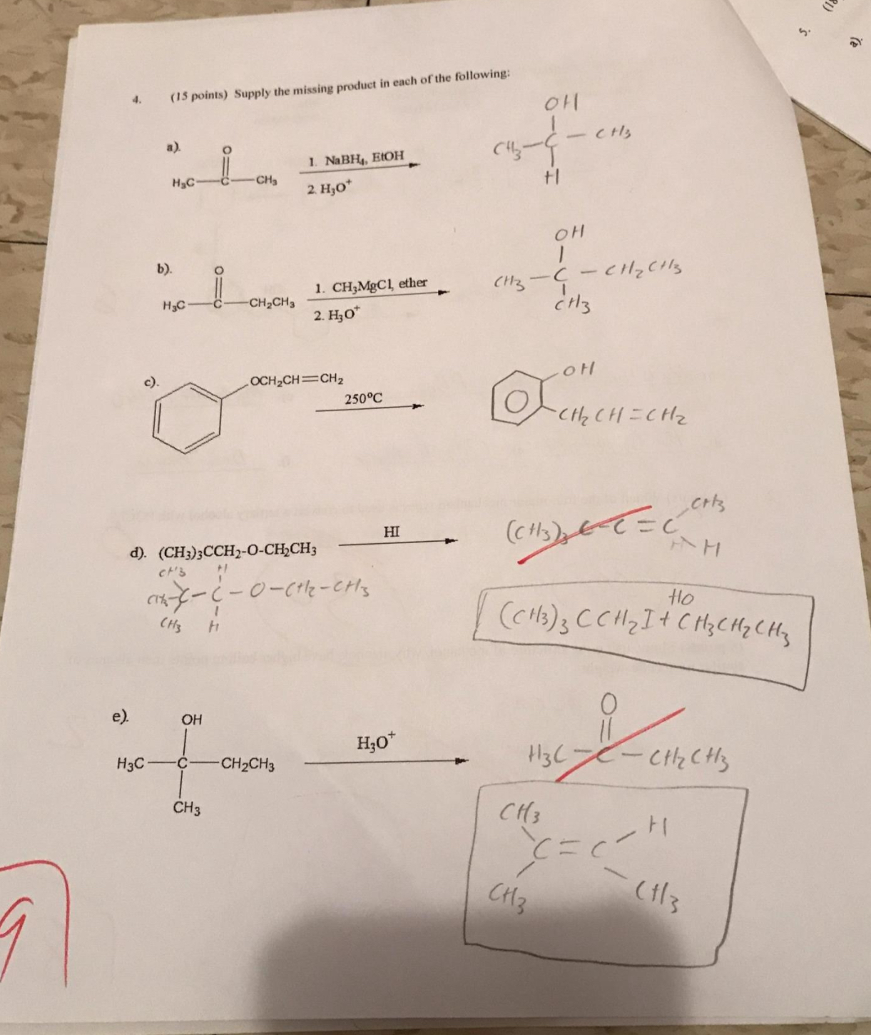 Solved Supply The Missing Product In Each Of The Following Chegg