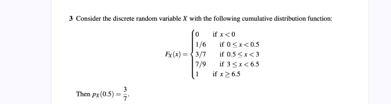 Solved Consider The Discrete Random Variable X With The