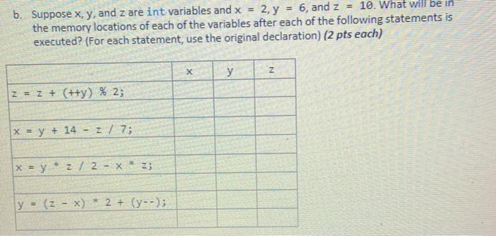 Solved B Suppose X Y And Z Are Int Variables And X Y Chegg