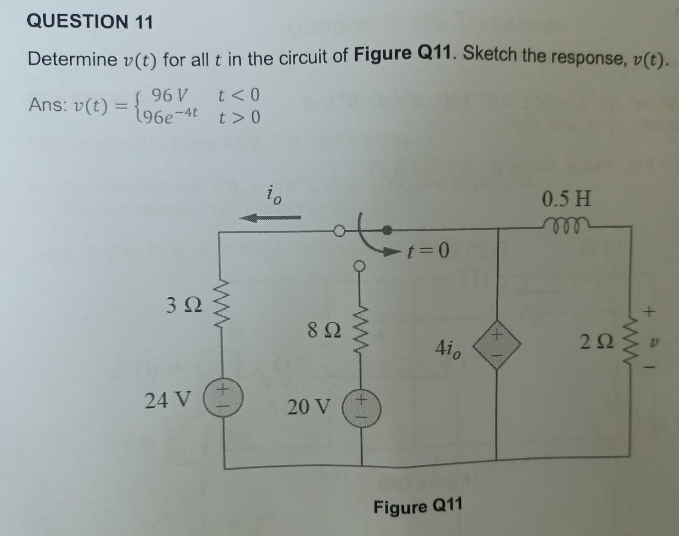 Solved Determine V T For All T In The Circuit Of Figure Chegg