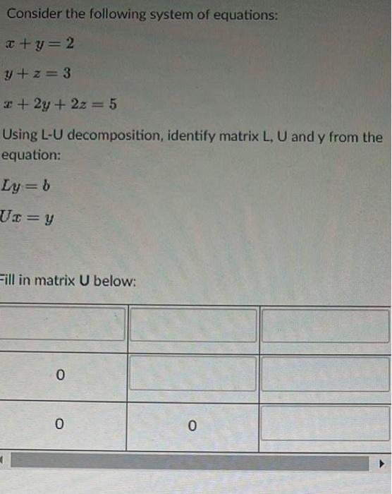 Solved Consider The Following System Of Equations X Y 2 Chegg