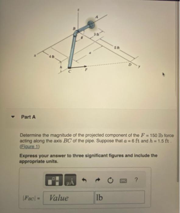 Solved Determine The Magnitude Of The Projected Component Of Chegg