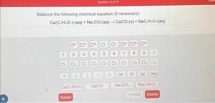 Solved Balance The Following Chemical Equation If Chegg