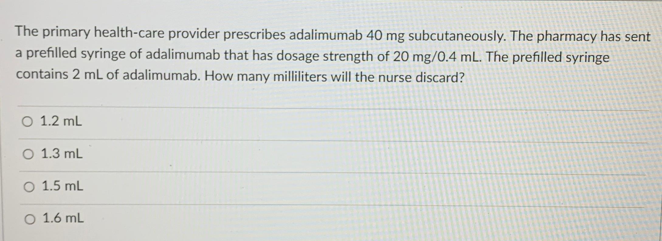 Solved The Primary Health Care Provider Prescribes Chegg