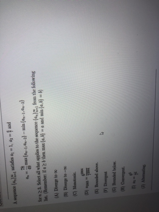 Solved A Sequence An Satisfies A1 1 42 9 And N 78 Chegg