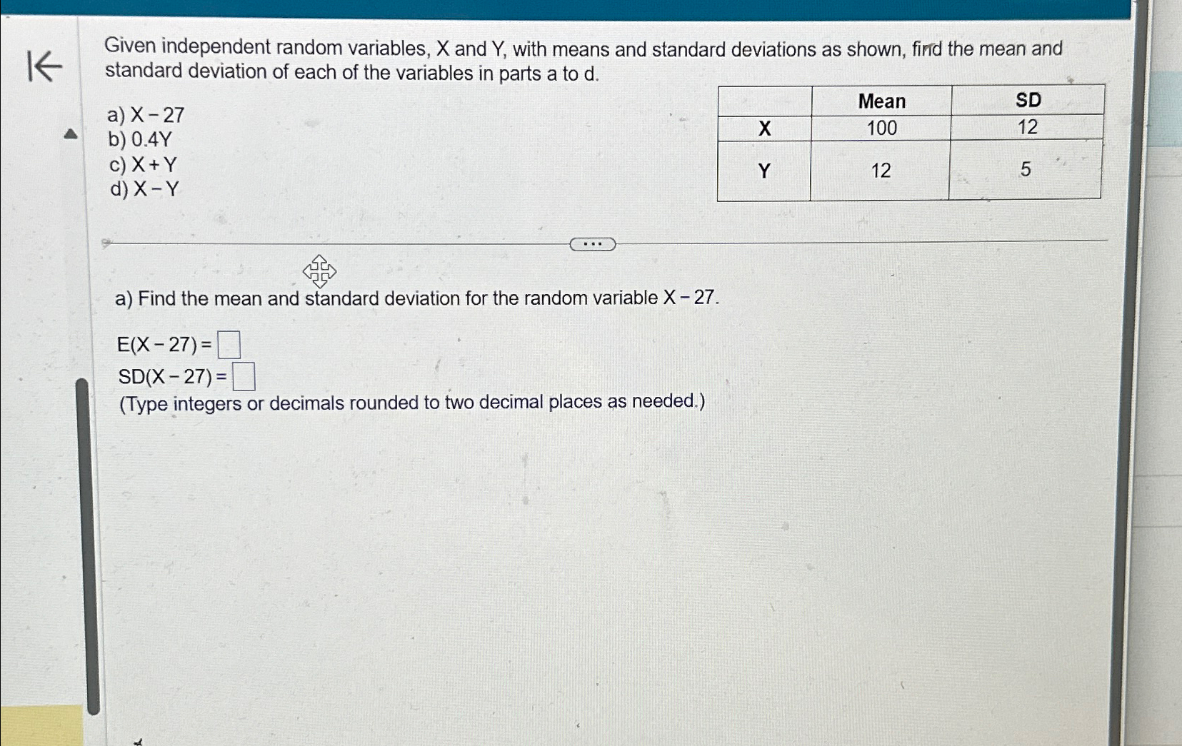 Solved Given Independent Random Variables X And Y With Chegg