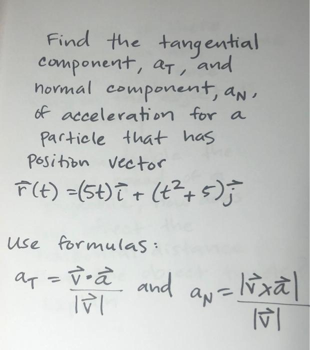 Solved Find The Tangential Component At And Normal