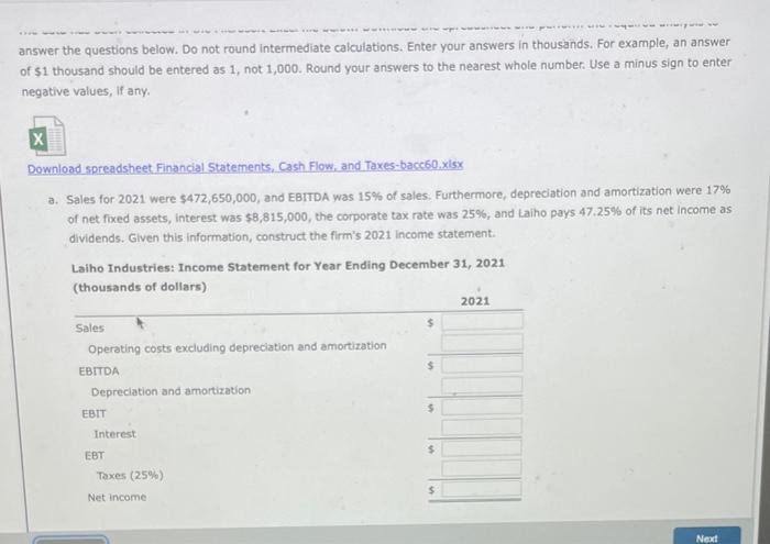 Solved Nancial Statements Cash Flow And Taxes Laiho Chegg