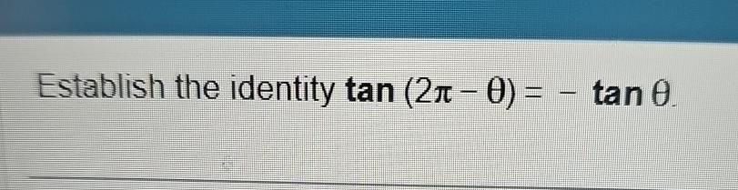 Solved Establish The Identity Tan Tan Chegg