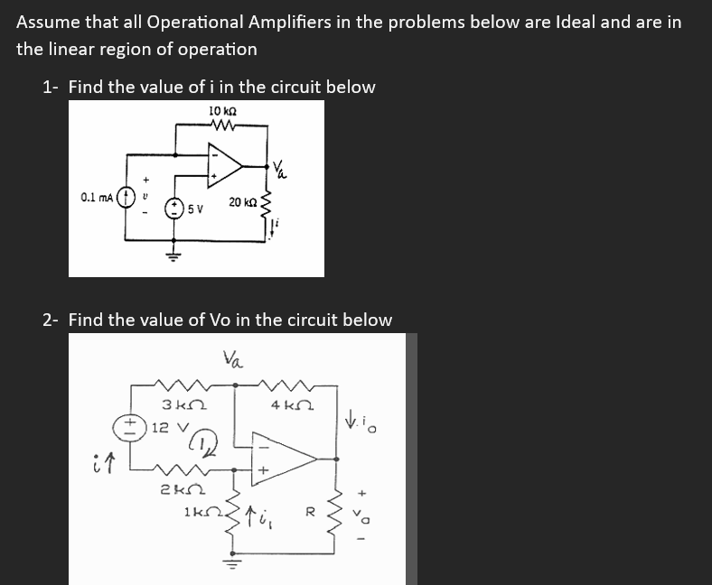 Solved Assume That All Operational Amplifiers In The Chegg