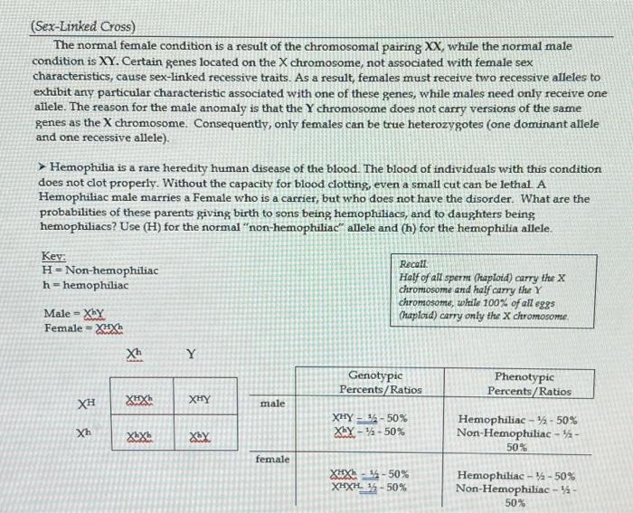 Solved Sex Linked Practice Problems In Human S Chegg