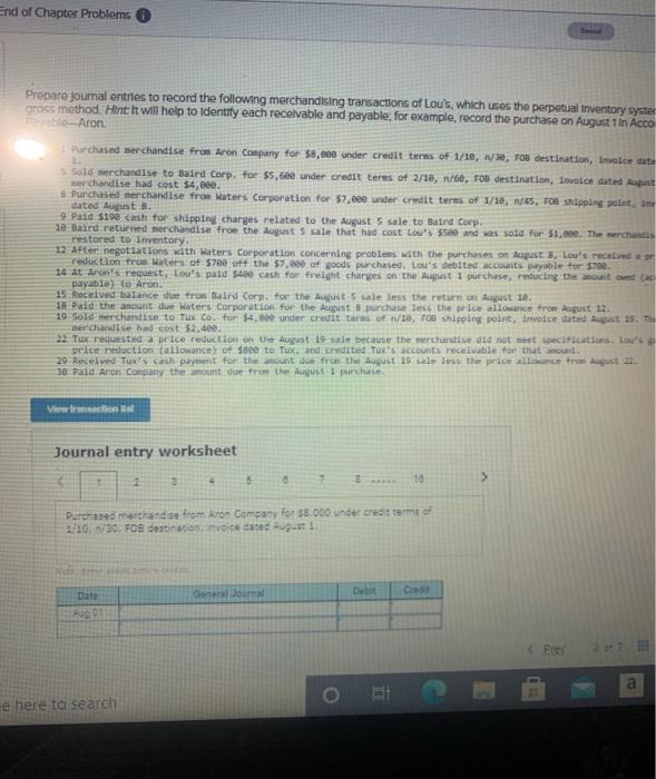 Solved End Of Chapter Problems Prepare Journal Entries To Chegg