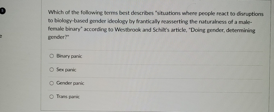 Solved Which Of The Following Terms Best Describes Chegg