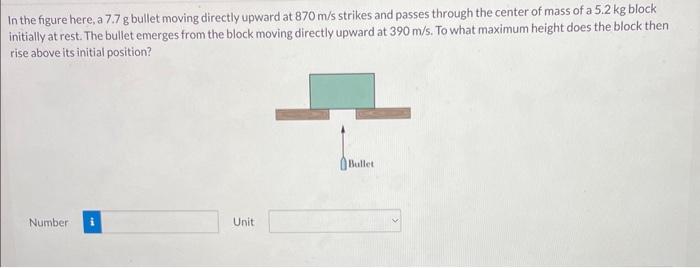 Solved In The Figure Here A 7 7 G Bullet Moving Directly Chegg