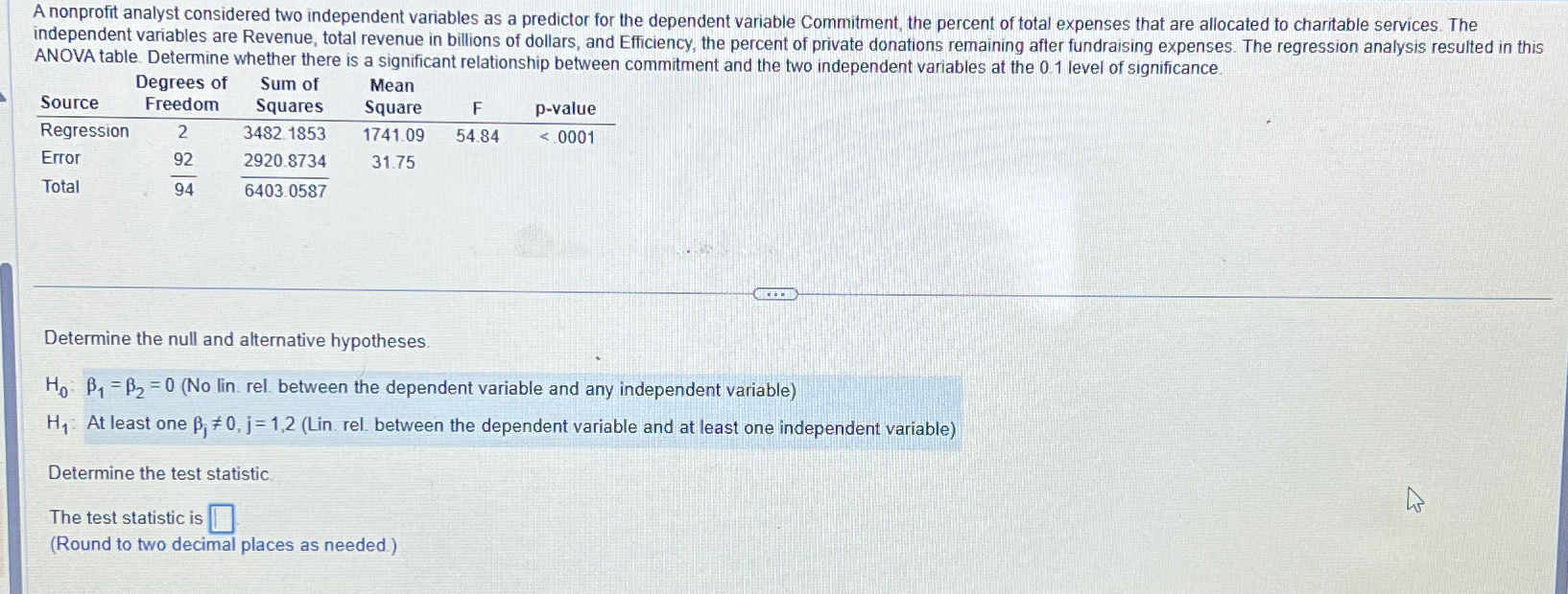 Solved A Nonprofit Analyst Considered Two Independent Chegg