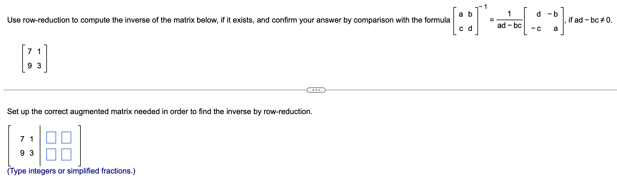 Solved Use Row Reduction To Compute The Inverse Of The Chegg