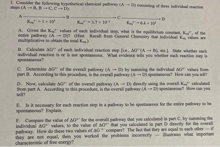 Solved I Consider The Following Hypothetical Chemical Chegg