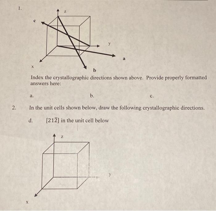 Solved Index The Crystallographic Directions Shown Above Chegg