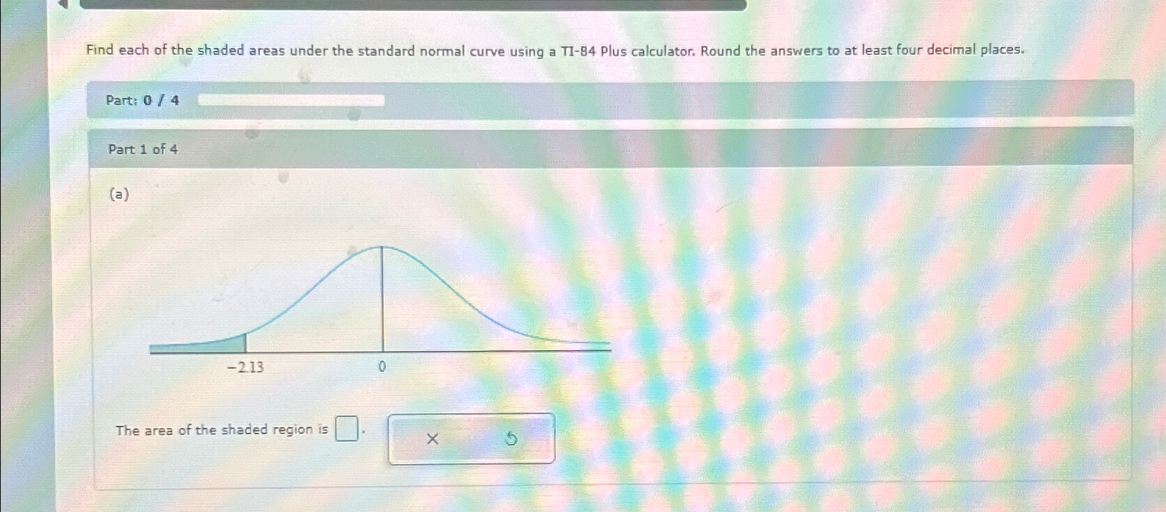 Solved Find Each Of The Shaded Areas Under The Standard Chegg